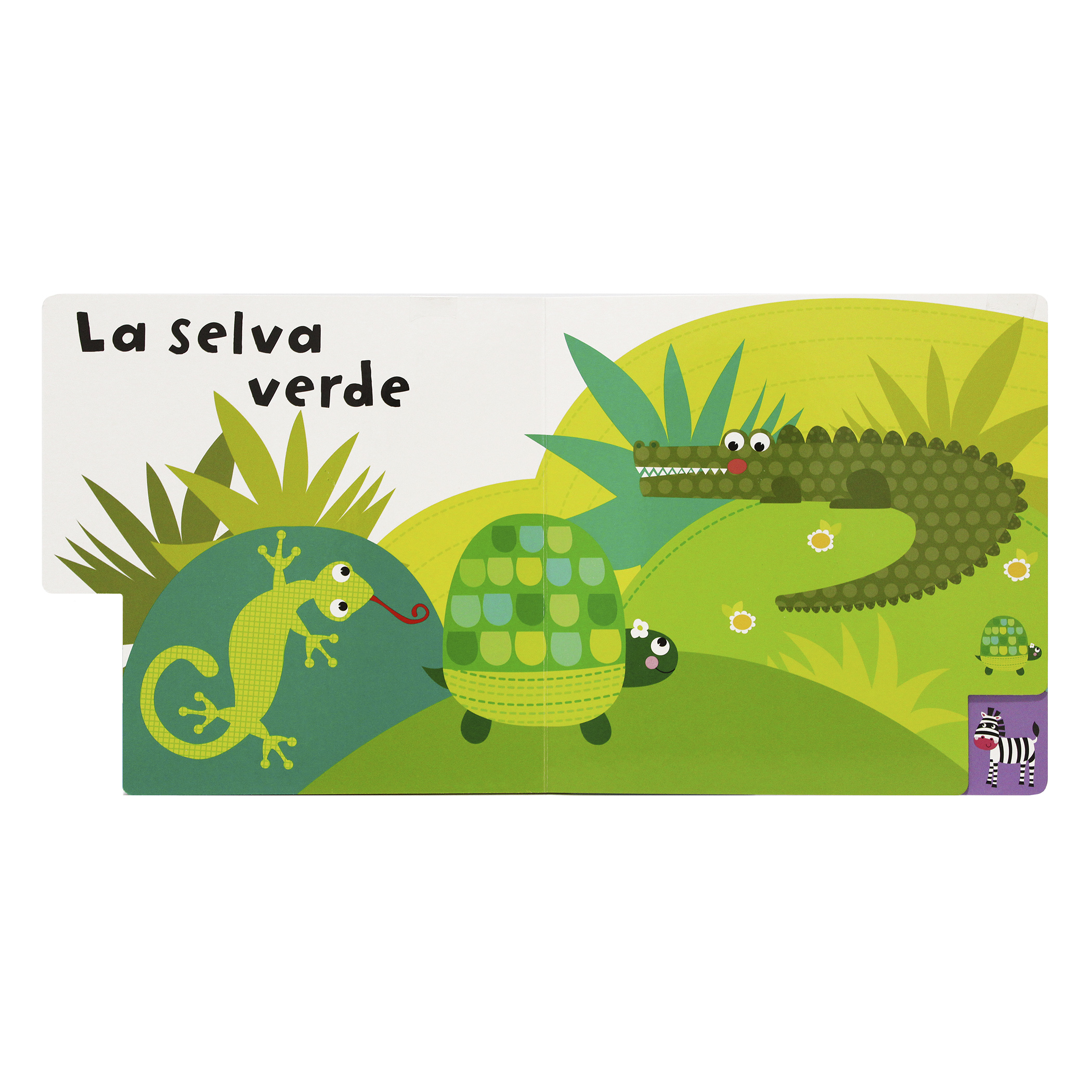 Selva de Colores, libro con pestañas, Animales