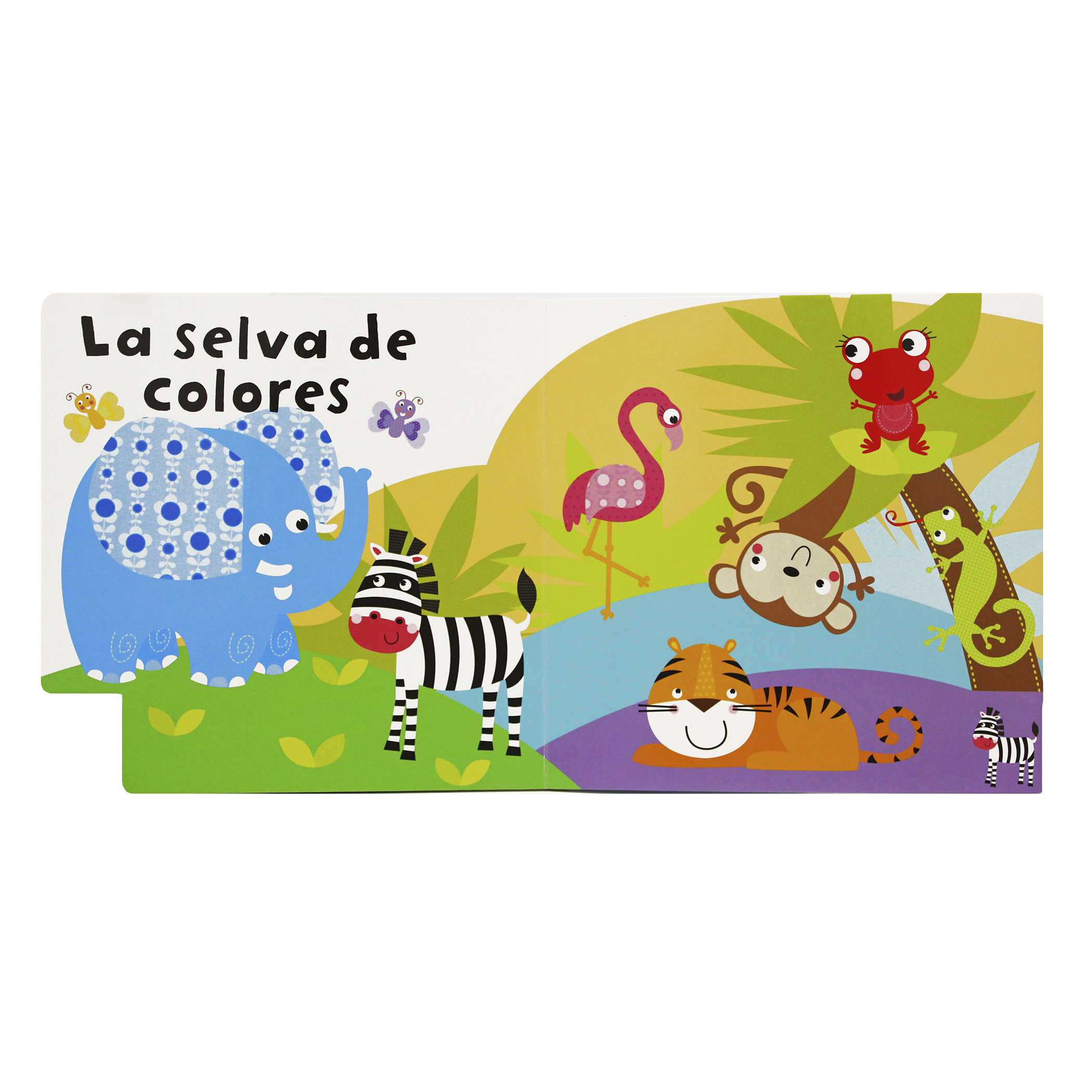 Selva de Colores, libro con pestañas, Animales