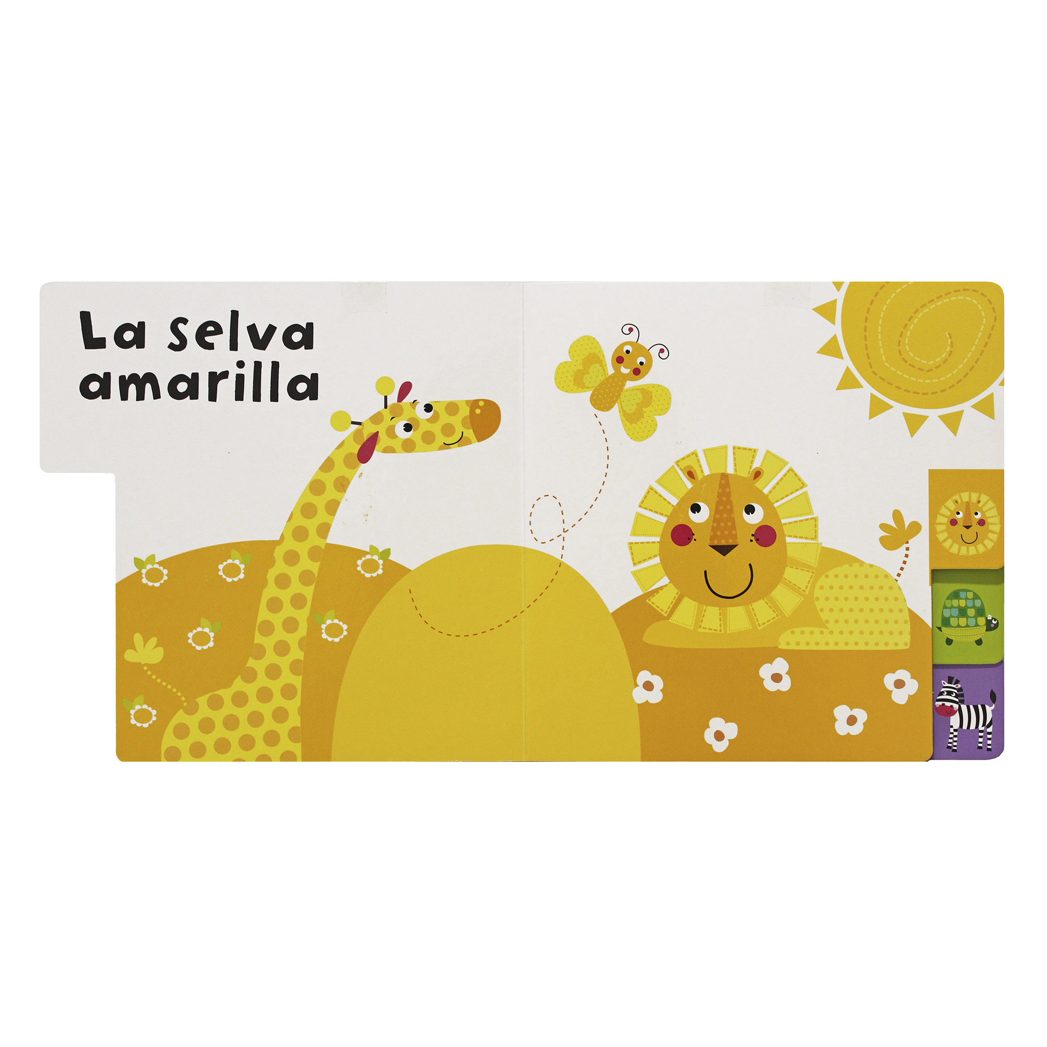Selva de Colores, libro con pestañas, Animales