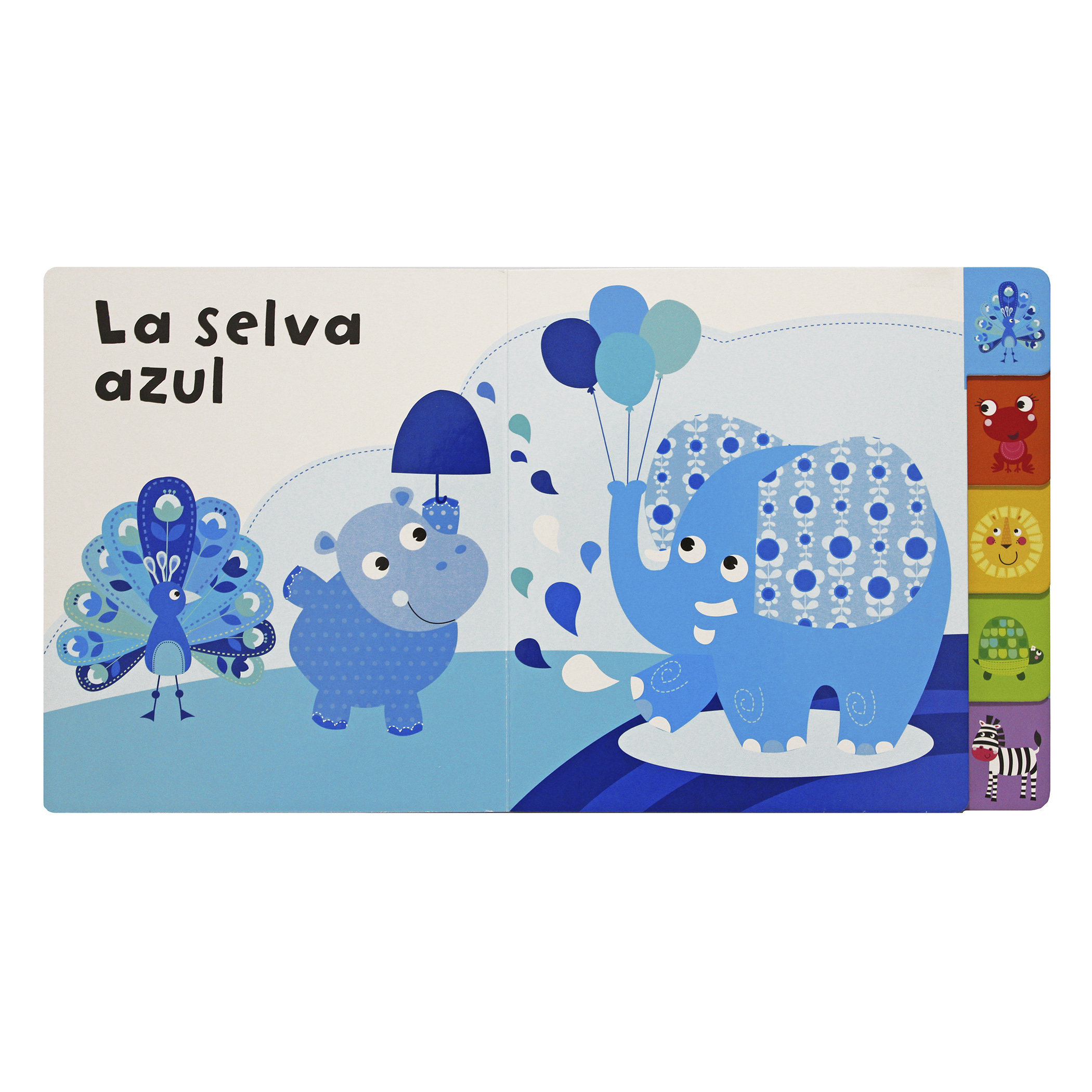 Selva de Colores, libro con pestañas, Animales