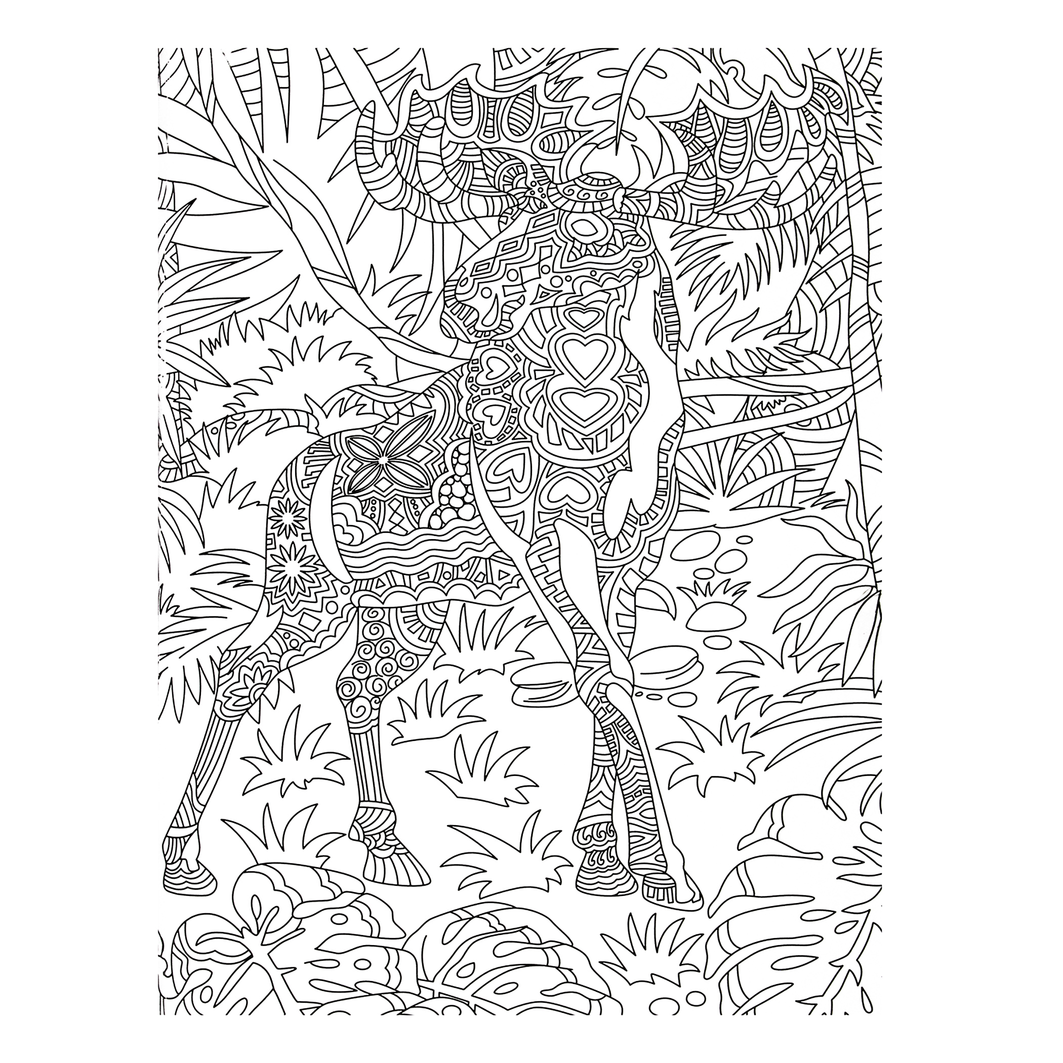 Libro para Colorear Animales + 12 colores + 24 Plumones + 64 Diseños