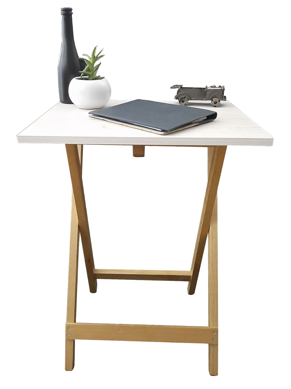 Mesa Plegable, cubierta de  Melamina Utility Hogare, Mesa Auxiliar Aile Blanco