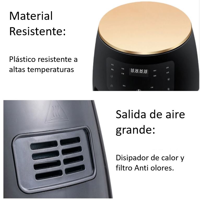 Freidora de Aire 6 Litros 2400 Watts Horno De Aire Airfryer