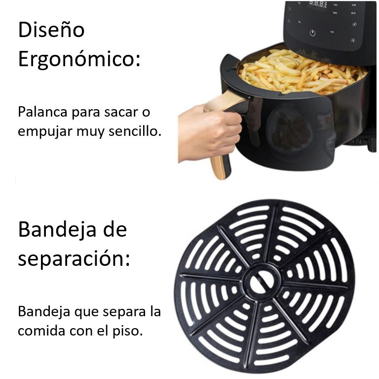 Freidora de Aire 6 Litros 2400 Watts Horno De Aire Airfryer