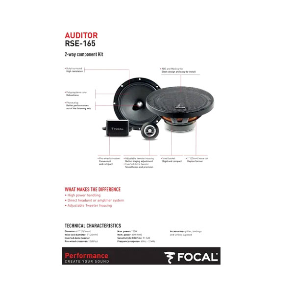 2 Pares De Set De Medios Focal Rse-165 Serie Auditor