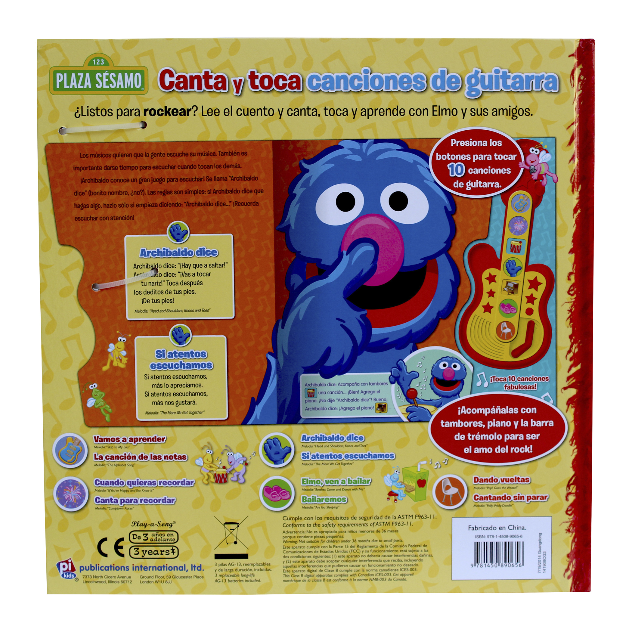 Elmo, Canta y Toca, Canciones de Guitarra, Con Módulo de Sonido, Plaza Sésamo