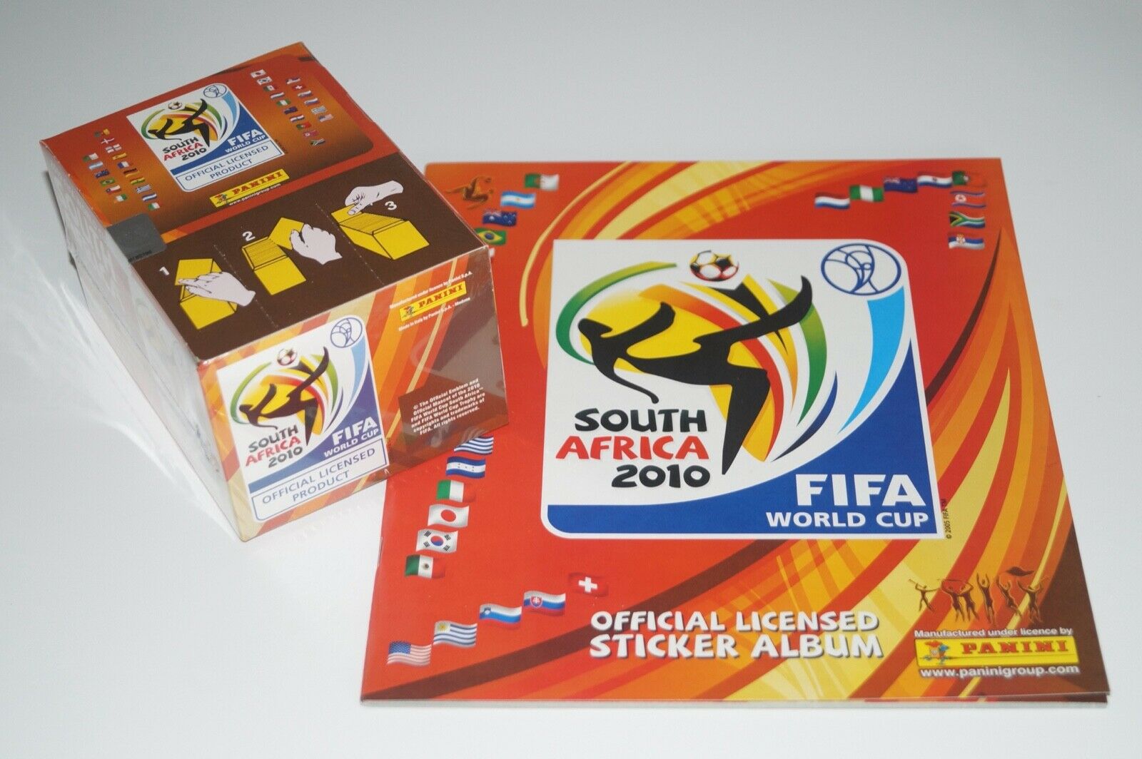 Caja con 100 sobres del Mundial Sudafrica 2010 Oficial de Panini