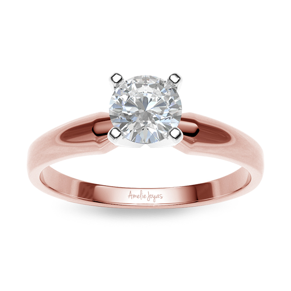 Anillo de compromiso en Oro Rosa de 14K Amelie Joyas