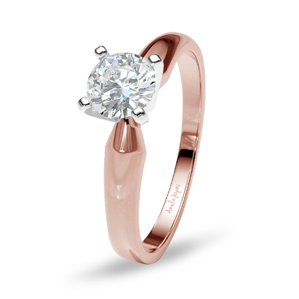 Anillo de compromiso en Oro Rosa de 14K Amelie Joyas