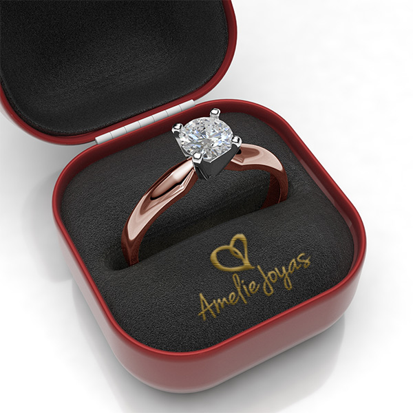 Anillo de compromiso en Oro Rosa de 14K Amelie Joyas