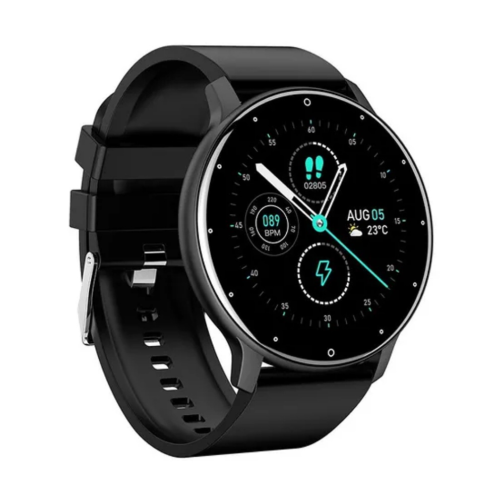 Smartwatch Lige BW0223 1.28" caja 45mm black, malla black de silicona