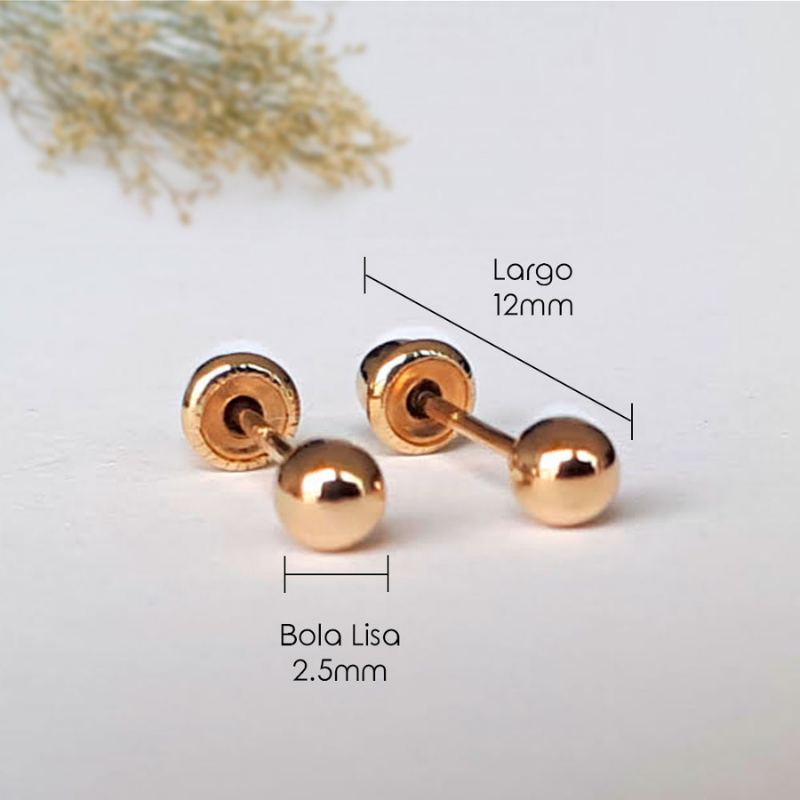Aretes Dormilonas Authshine Oro blanco 14 kilates 2mm mujer