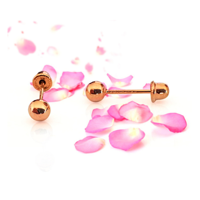 Aretes Dormilonas Authshine Oro amarillo 14 kilates 2.5mm mujer