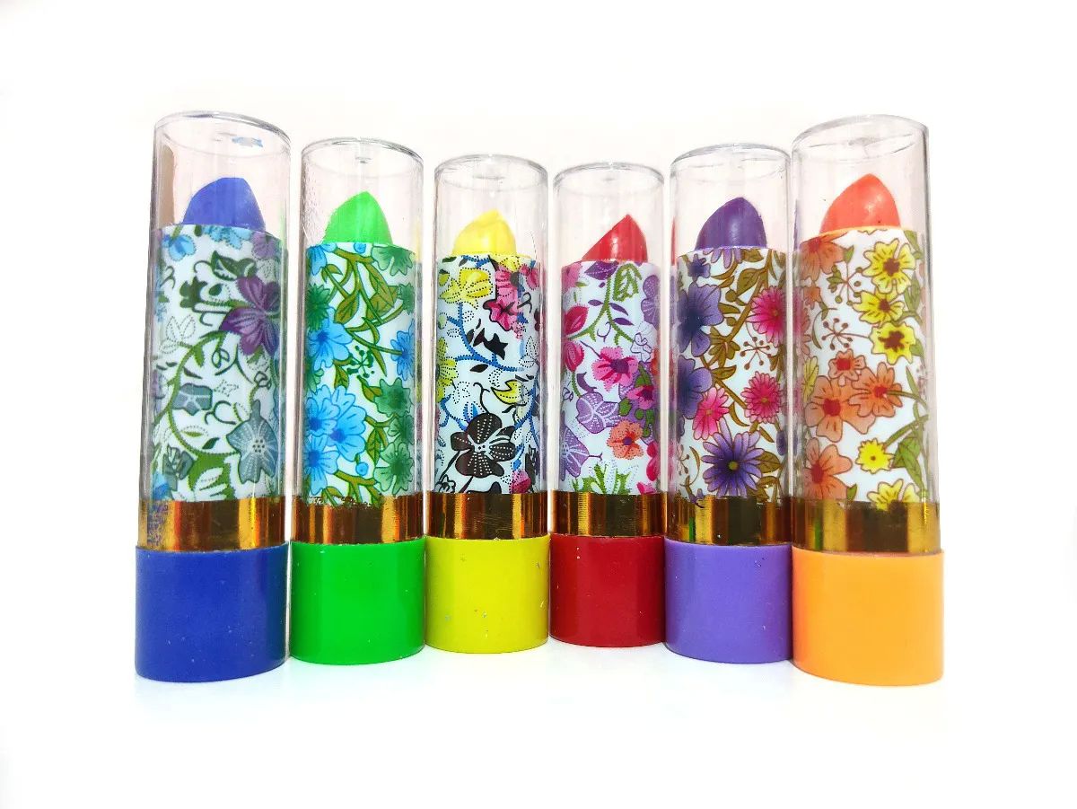 Pack 6 pz Labial Mágico Floral Clasico Para Labios Con Aroma