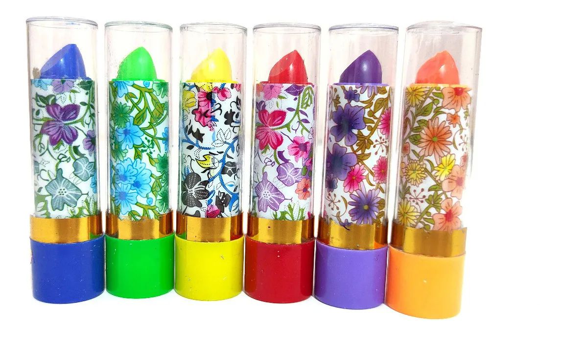 Pack 6 pz Labial Mágico Floral Clasico Para Labios Con Aroma