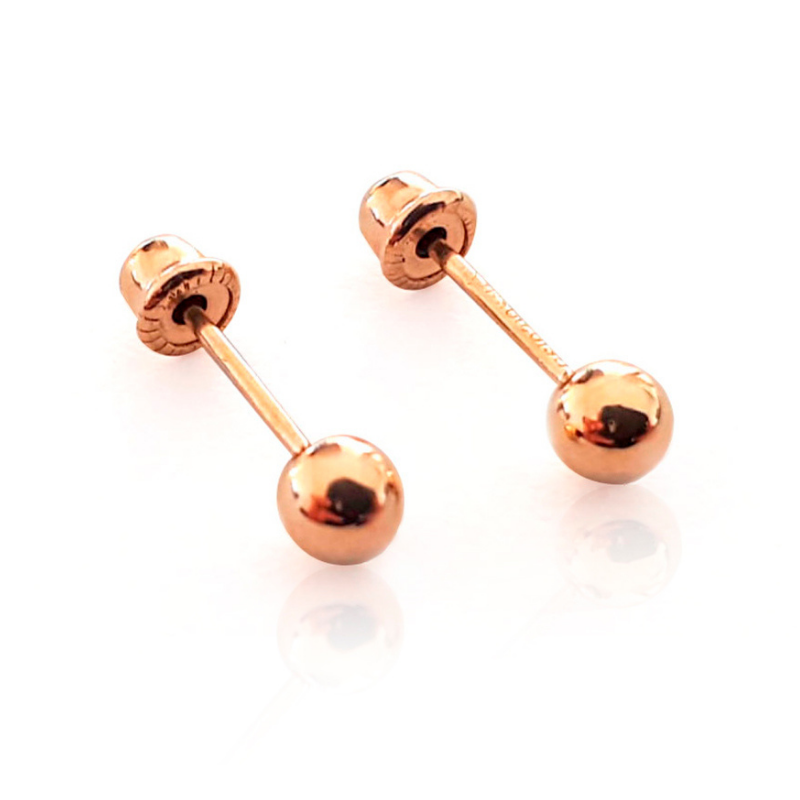Aretes Dormilonas Authshine Oro amarillo 14 kilates 3mm mujer