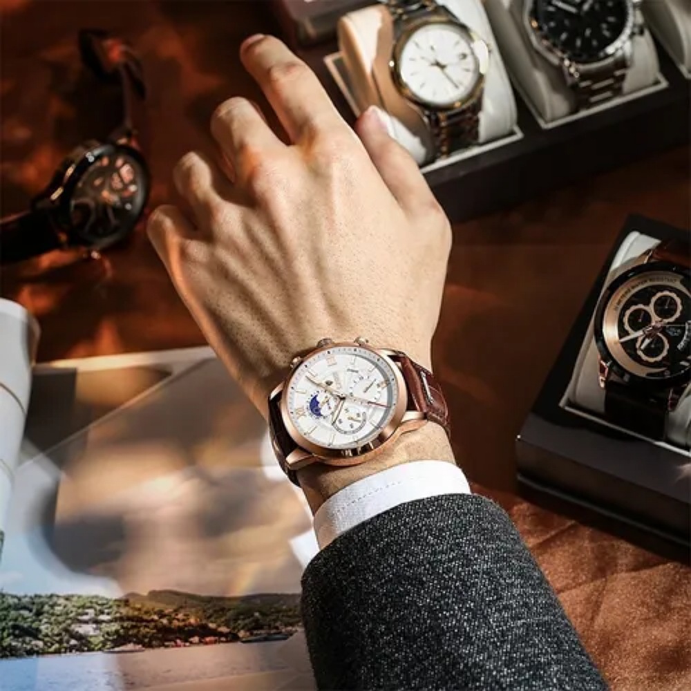 Reloj Pulsera Lige Analógico Impermeable De Cuarzo P/hombre