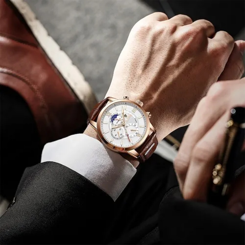 Reloj Pulsera Lige Analógico Impermeable De Cuarzo P/hombre
