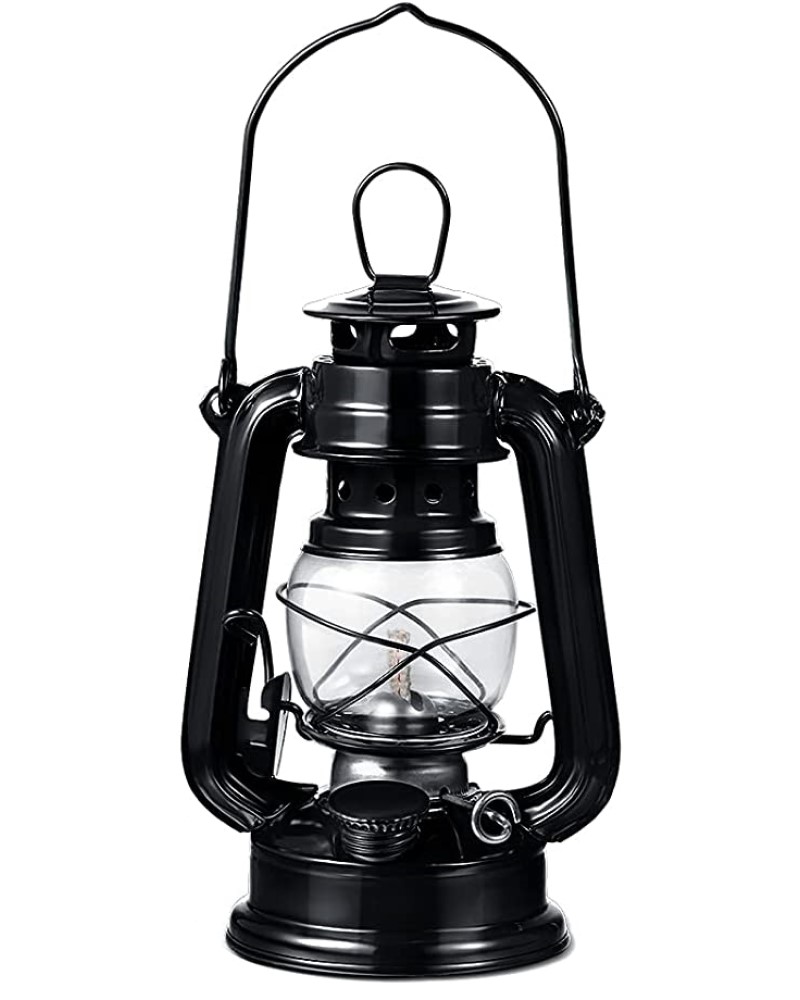 Lámpara Linterna de Petróleo o Parafina Altura 19cm Negra