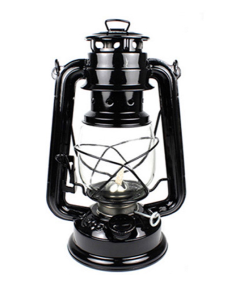 Lámpara Linterna de Petróleo o Parafina Altura 19cm Negra