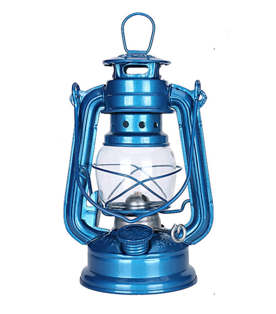 Lámpara Linterna de Petróleo o Parafina Altura 19cm   Azul