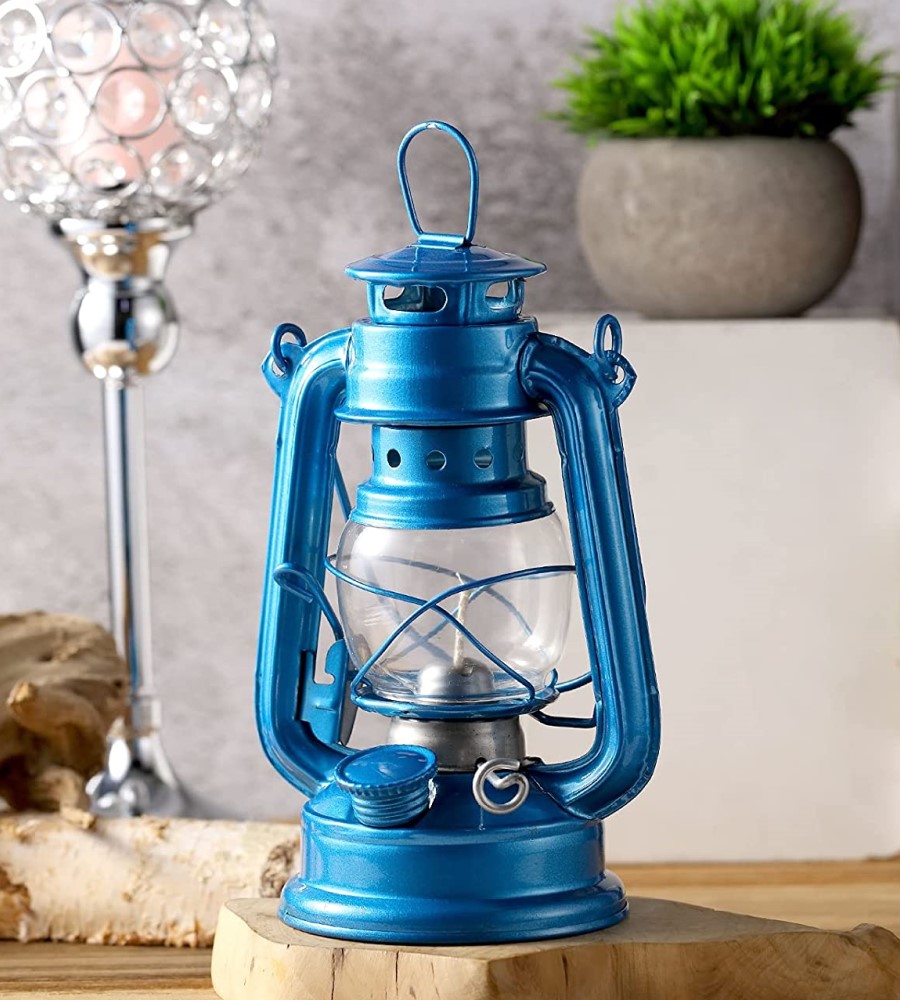 Lámpara Linterna de Petróleo o Parafina Altura 19cm   Azul