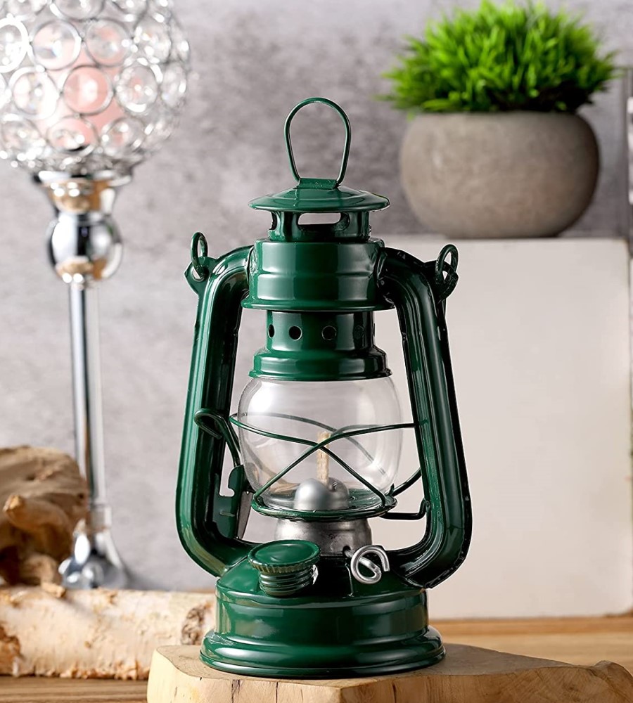Lámpara Linterna de Petróleo o Parafina Altura 19cm   Verde