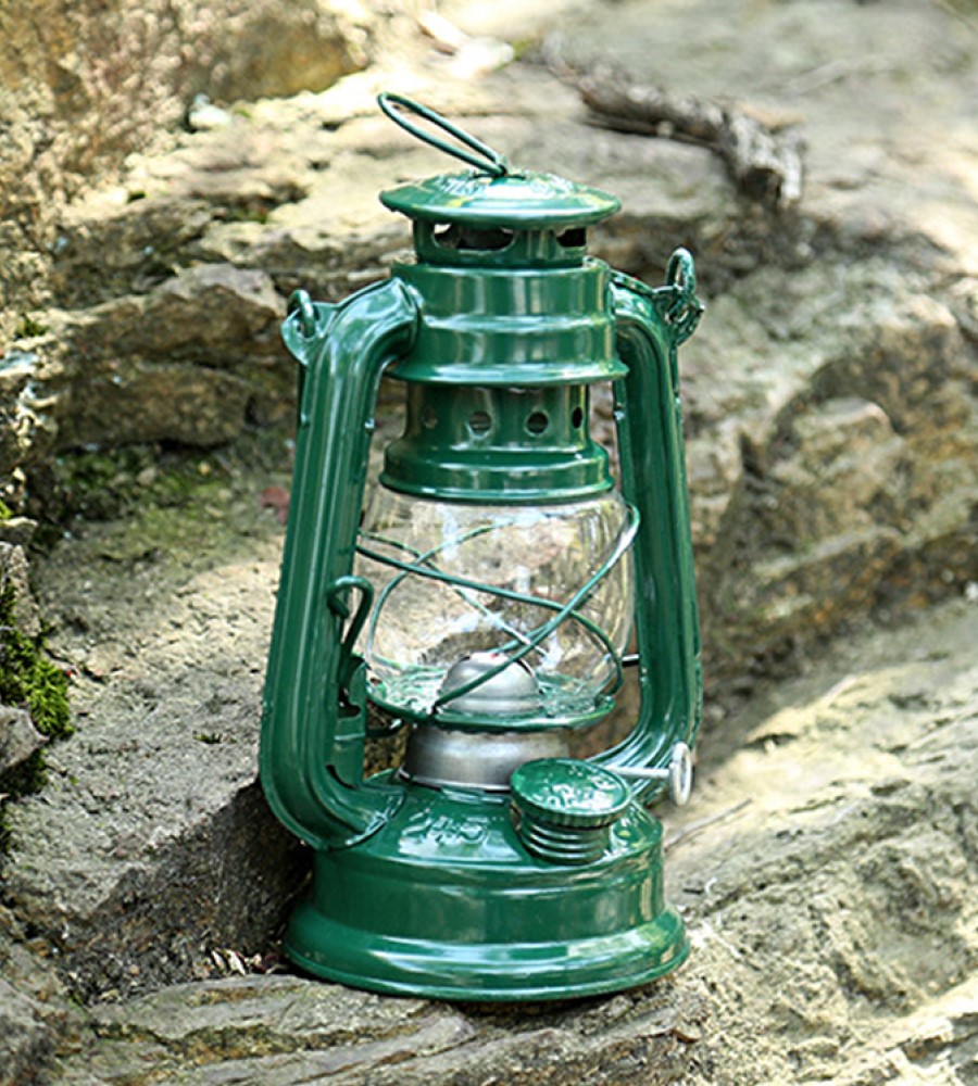 Lámpara Linterna de Petróleo o Parafina Altura 19cm   Verde