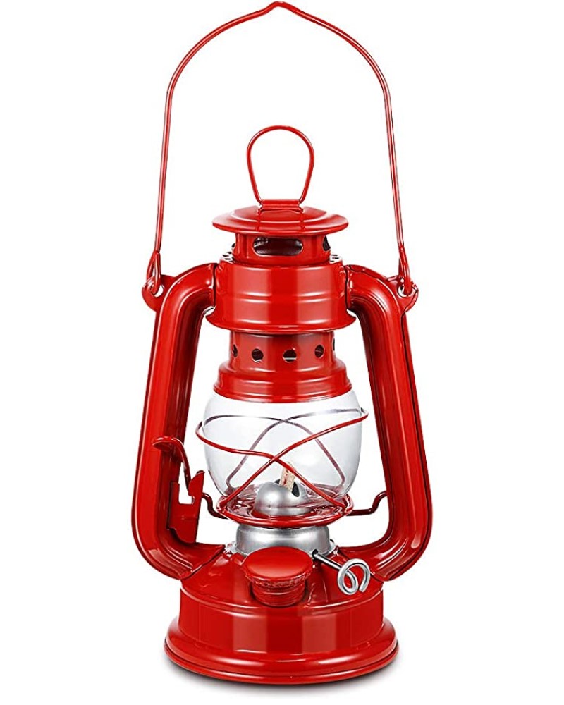 Lámpara Linterna de Petróleo o Parafina Altura 19cm Roja