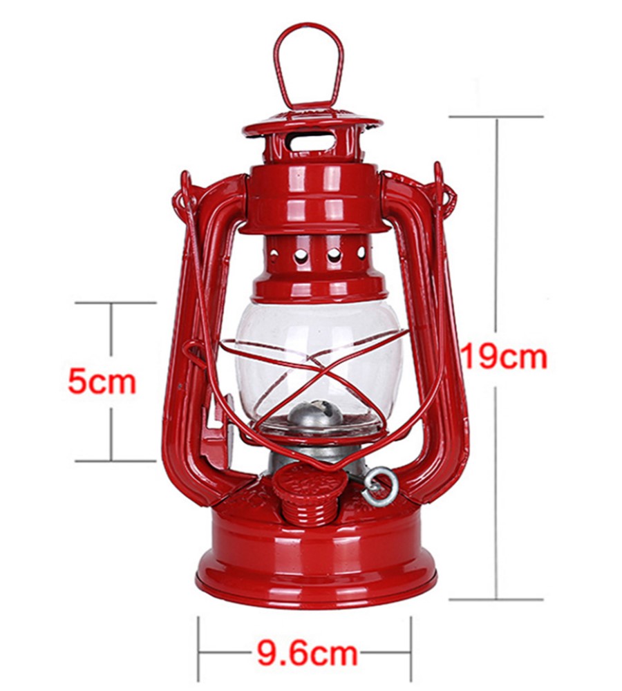 Lámpara Linterna de Petróleo o Parafina Altura 19cm Roja