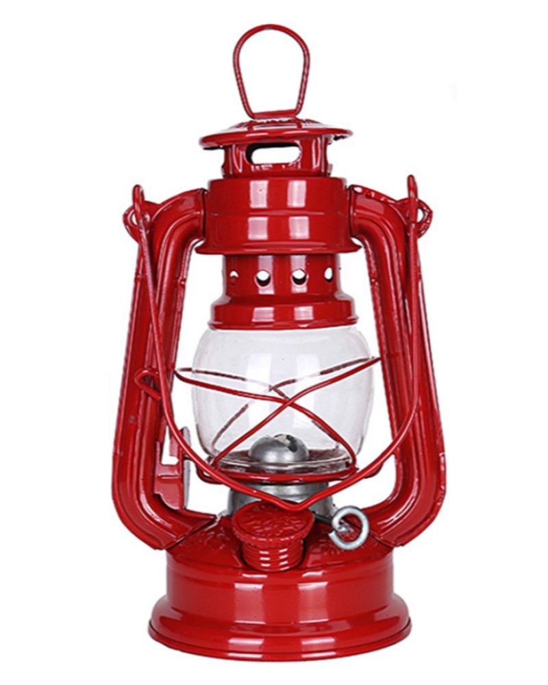 Lámpara Linterna de Petróleo o Parafina Altura 19cm Roja
