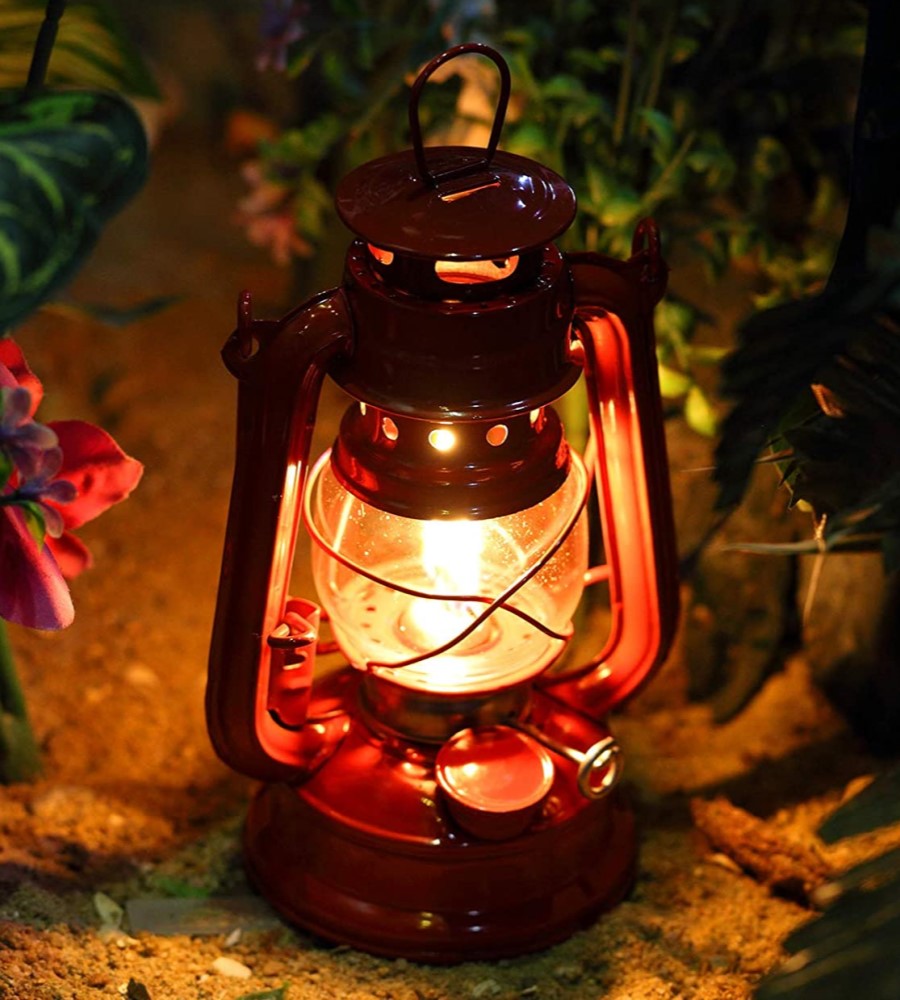 Lámpara Linterna de Petróleo o Parafina Altura 19cm Roja