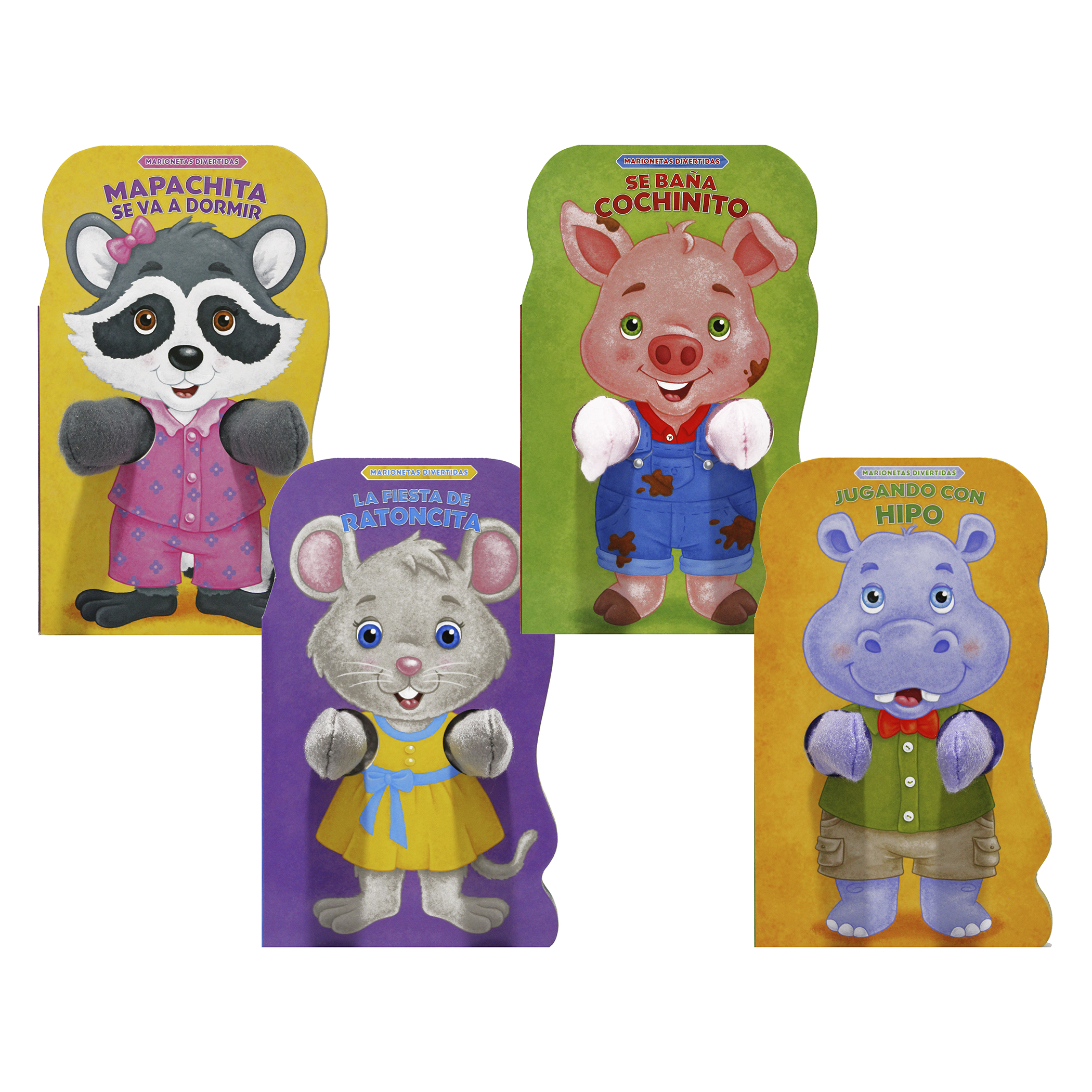 Cuentos con Títeres, Primeros Valores, 4 libros ilustrados, Animales