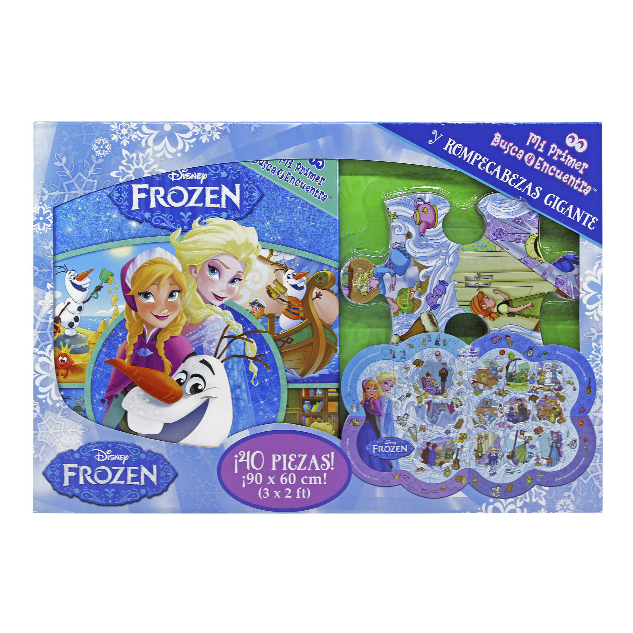 Frozen, Estuche con Rompecabezas Gigante, Busca y Encuentra