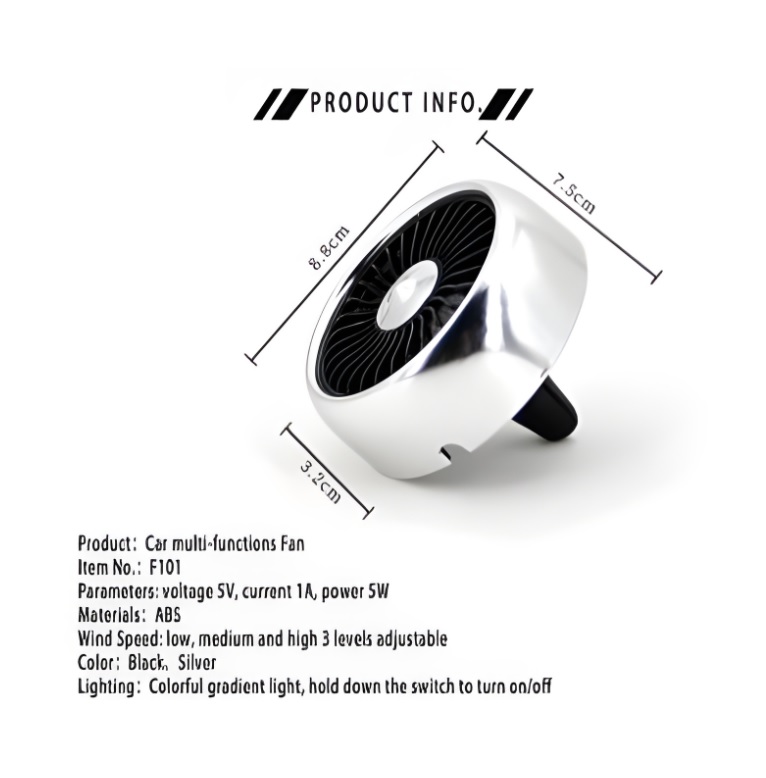Mini Ventilador De Coche Auto Tablero Usb Aire Acondicionado