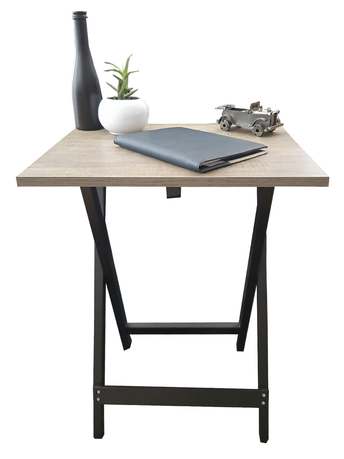 Mesa Plegable, cubierta de  Melamina Utility Hogare, Mesa Auxiliar chocolate Rustik 