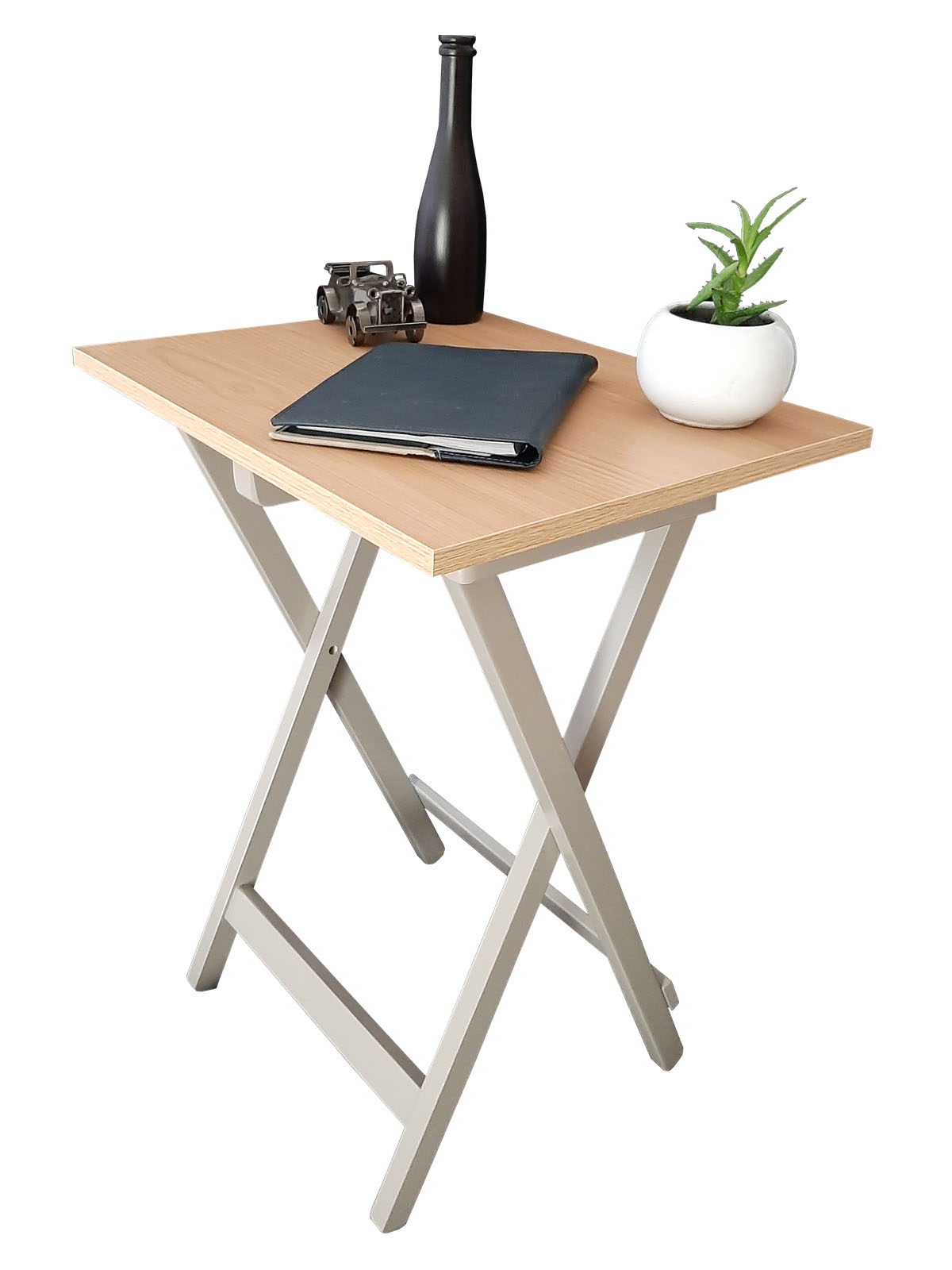 Mesa Plegable, cubierta de  Melamina Utility Hogare, Mesa Moderna Gris Roble 
