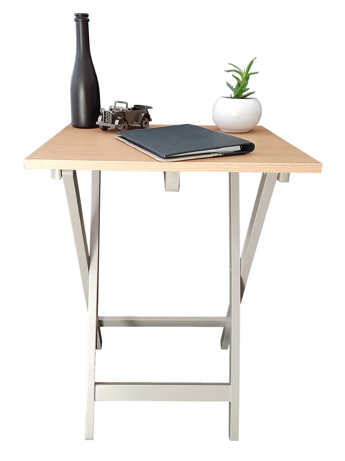 Mesa Plegable, cubierta de  Melamina Utility Hogare, Mesa Moderna Gris Roble 