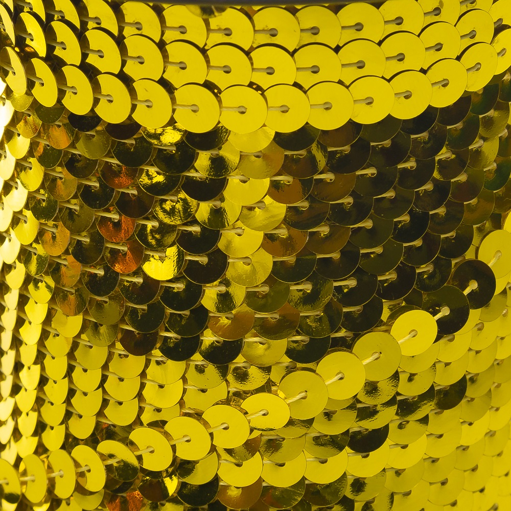 Galón Lentejuela Metálico Amarillo Plana 100m Selanusa