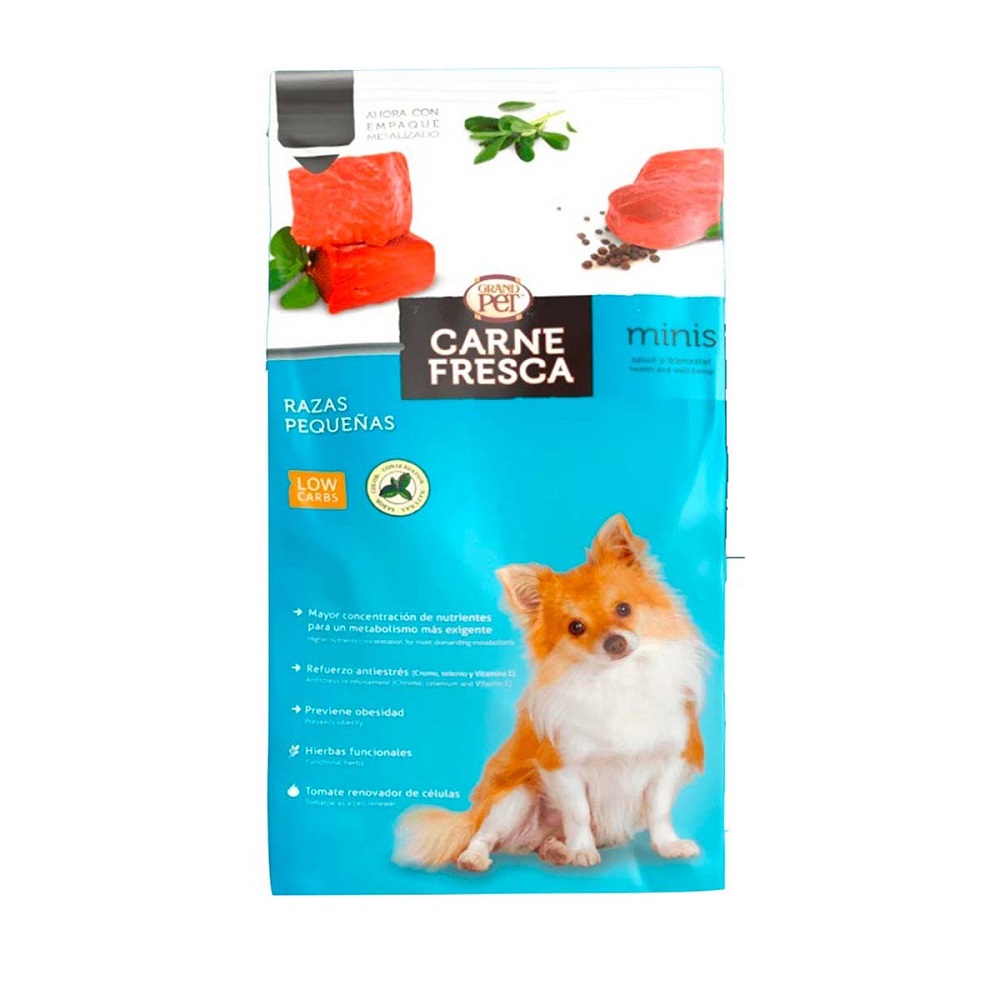 Alimento Perro Adulto Razas Pequeñas GrandPet Carne Fresca 2Kg
