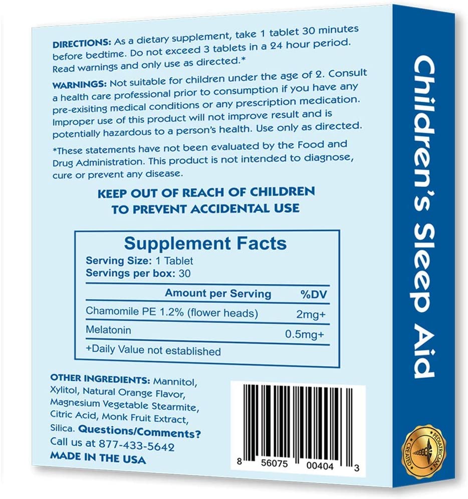 Melatonina Para Niños - Melatonina Ayuda a Dormir Mejor Niños Creekside Natural 30 Tabletas 