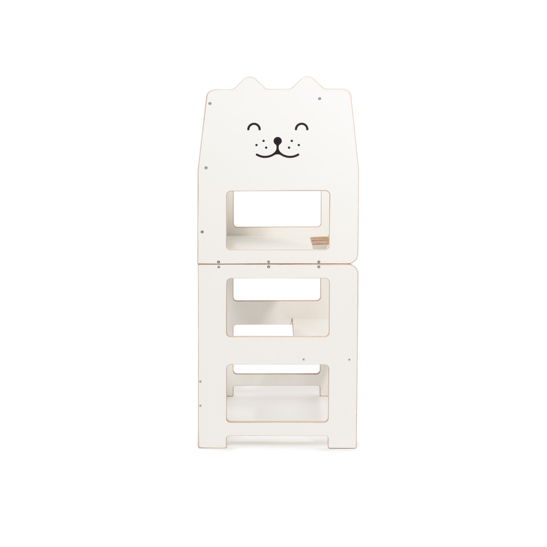 Torre de desarrollo Montessori 3 en 1. Mesa, escritorio con pizarrón para niños BLANCA 