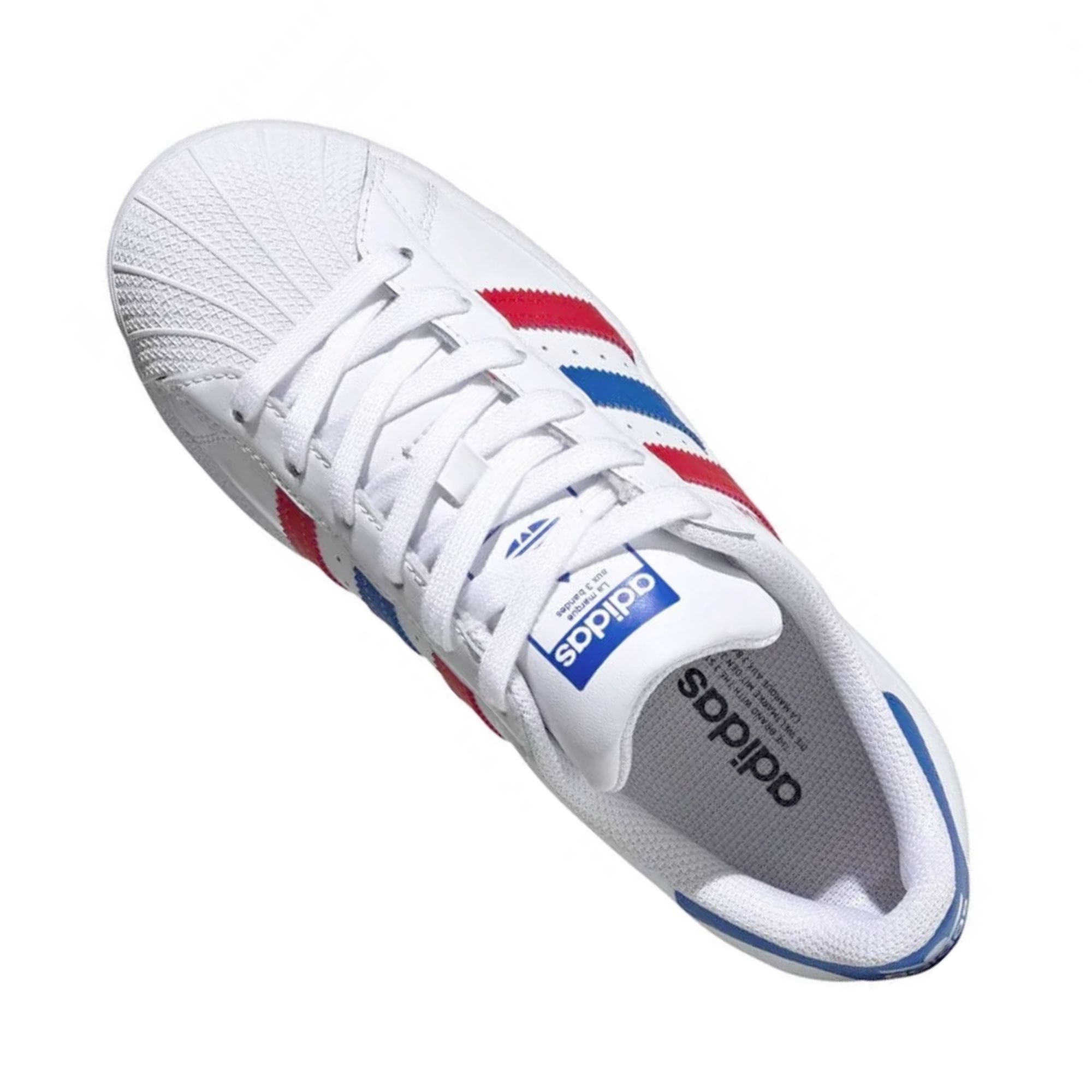 Tenis Adidas Superstar Classic Blanco Azul Rojo Origianles FW5851