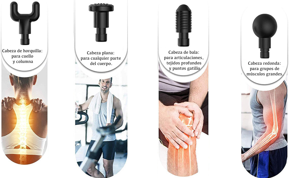 Hand-Held Masajeador muscular eléctrico de percusión led masajeador para espalda cuello hombro alivio del dolor de tejido profundo, máquina de masaje de percusión automática de 6 velocidades, súper silencioso.