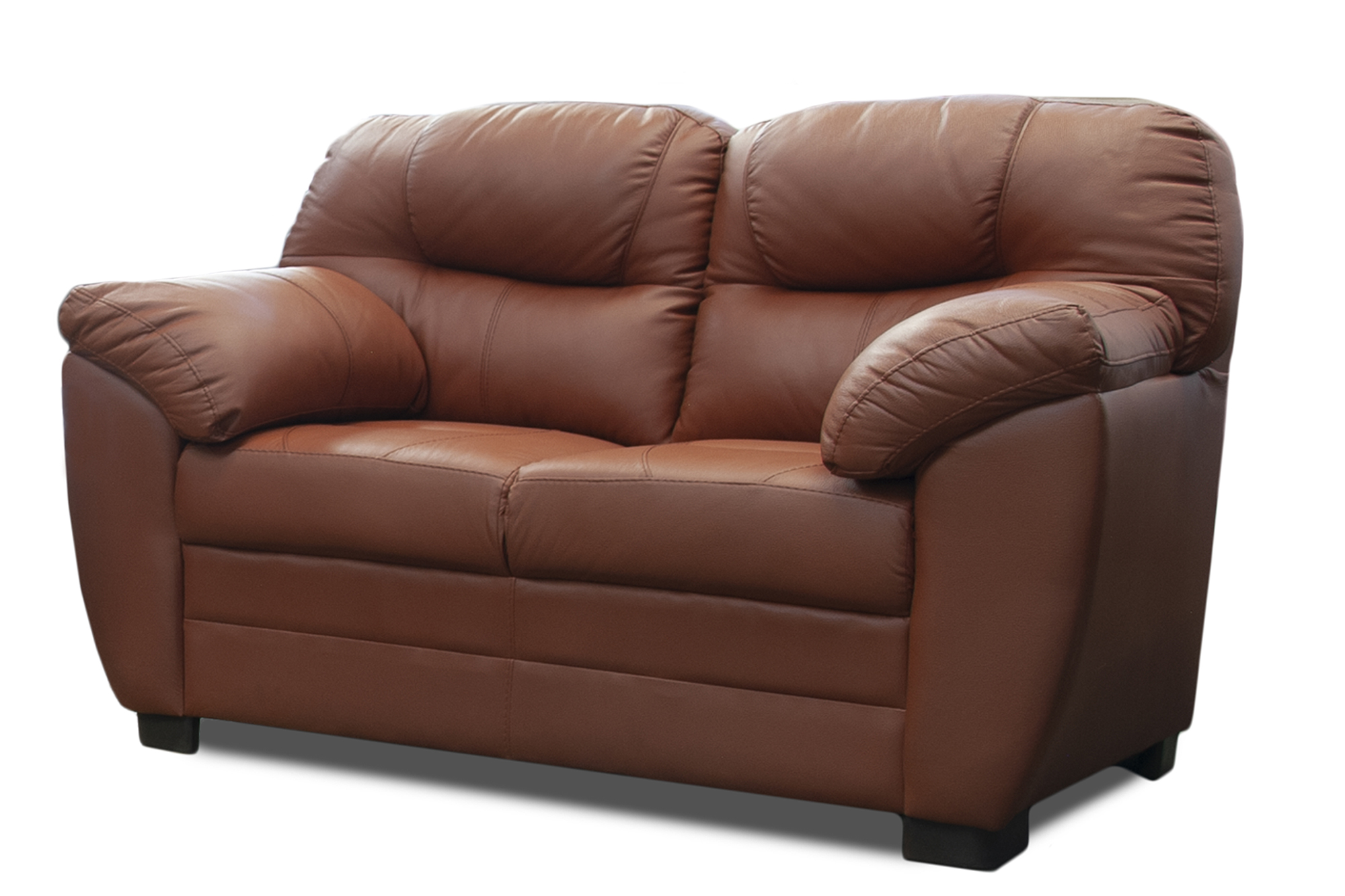 Sala de Piel Genuina Sofa Y Love Seat Toscana Color Terracota - ConfortoPiel