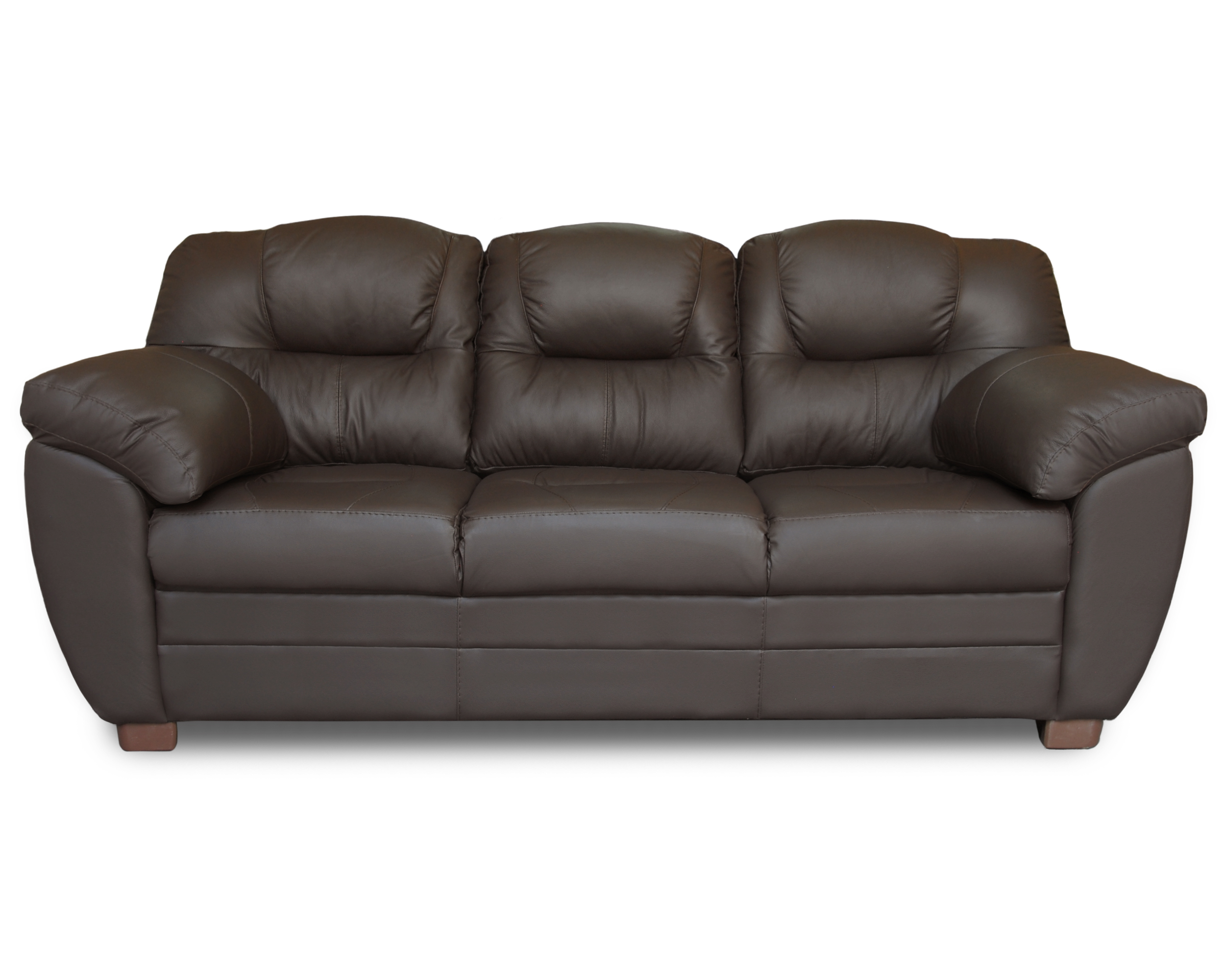 Sala de Piel Genuina Sofa Y Love Seat Toscana Color Chocolate - ConfortoPiel