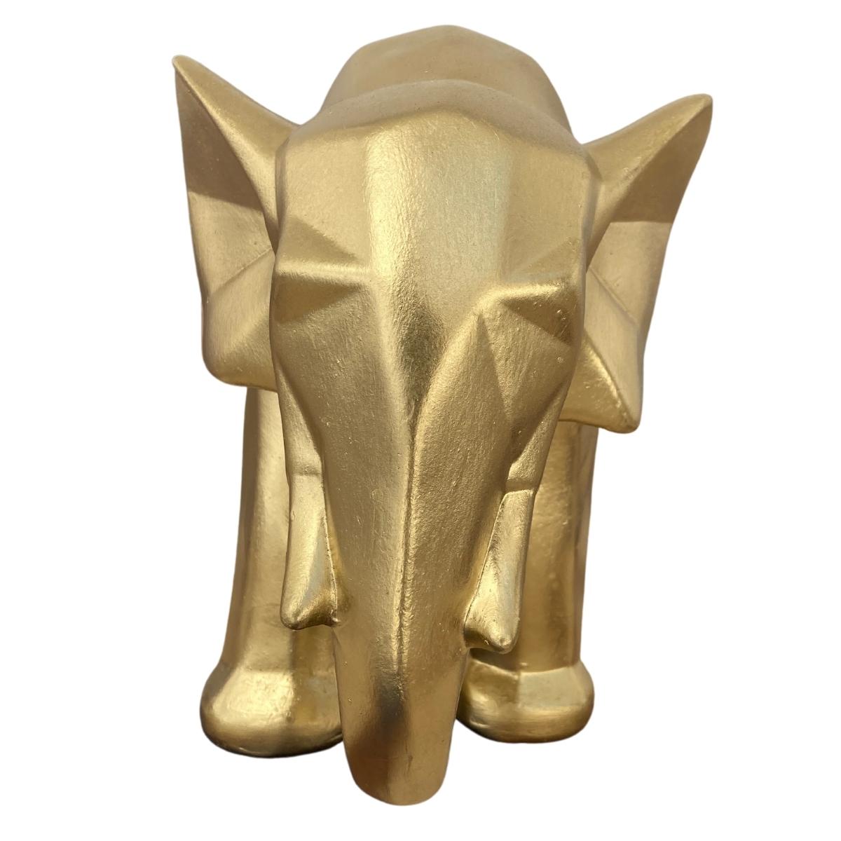Elefante Decorativo Figura Geometrica Yeso Hogar Decoracion Gold Dorado