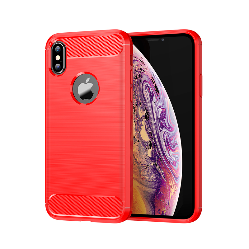 Funda Premium Fibra De Carbono Para iPhone 6 Plus 6S Plus Suave Flexible Color Rojo