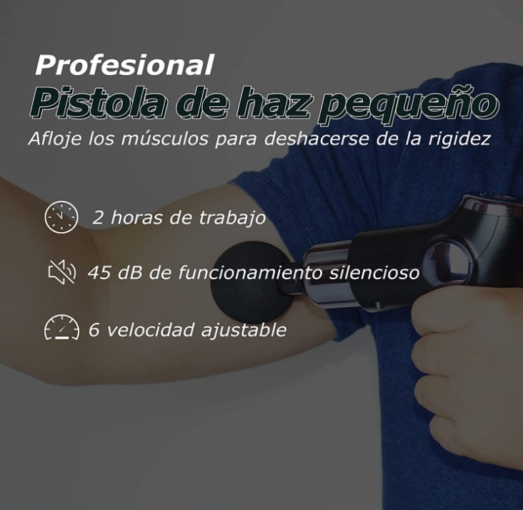 Pistola Masajeador Muscular-4 niveles Ajustable Blanco