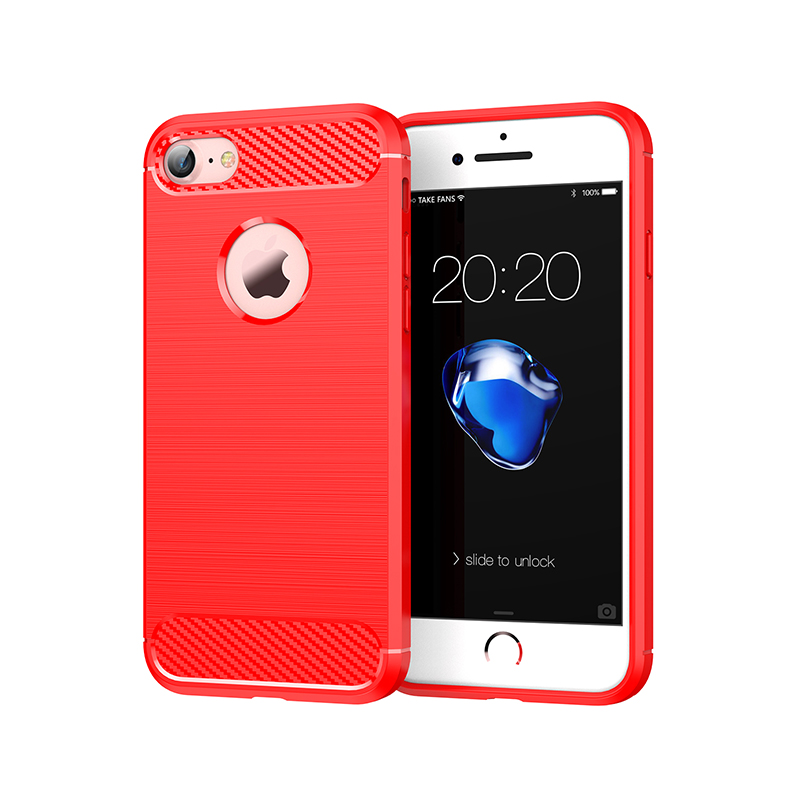 Funda Premium Fibra De Carbono Para iPhone X iPhone XS Suave Flexible Color Rojo